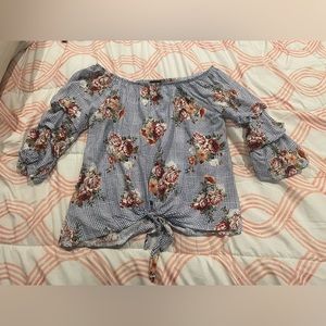 Women Floral Blouse with tie